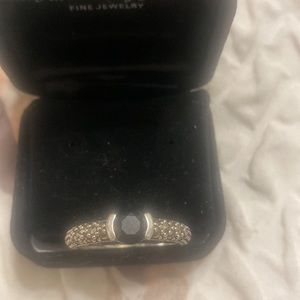 Sterling silver black sapphire ring size 9